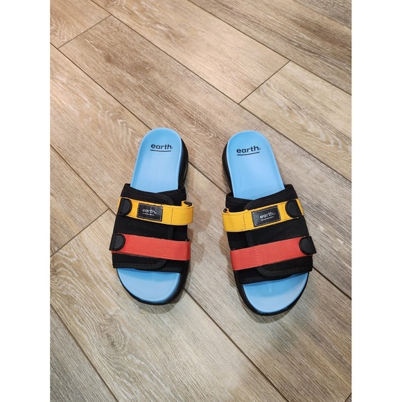 Earth Shoes - Earth Cedar Kamala Woman's Ortho Colorblock Slide Sandals Size 10